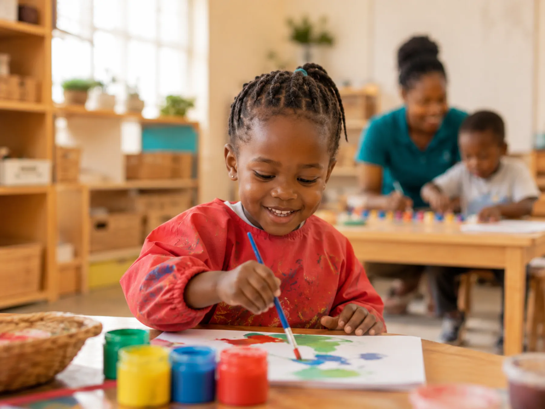 Children making art at Little Explorers