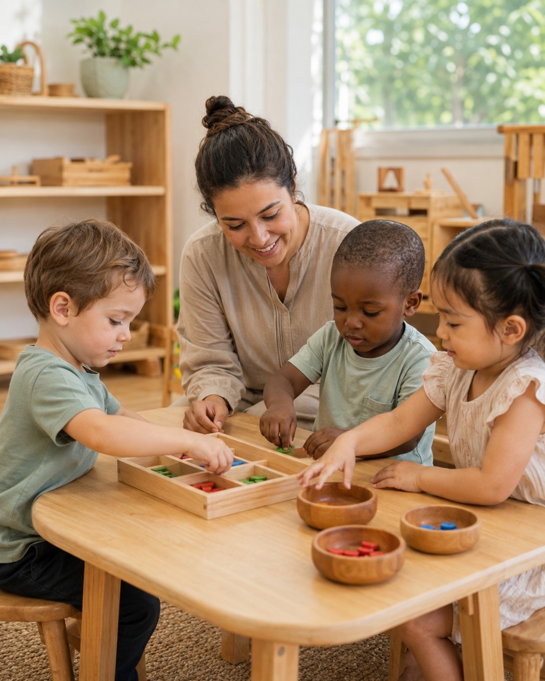 Terracotta-arched Montessori classroom for Little Explorers ages 2+ to 3 years